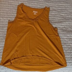 Natural Reflections Tan Lace Trim Tank Top